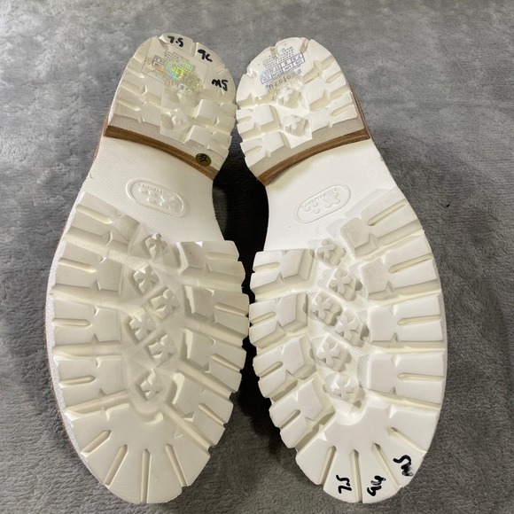 Bed Stu Cobbler Series Leather Penny Loafers Women 7.5 Tan Cream Rustic Lug Sole - Picture 10 of 10